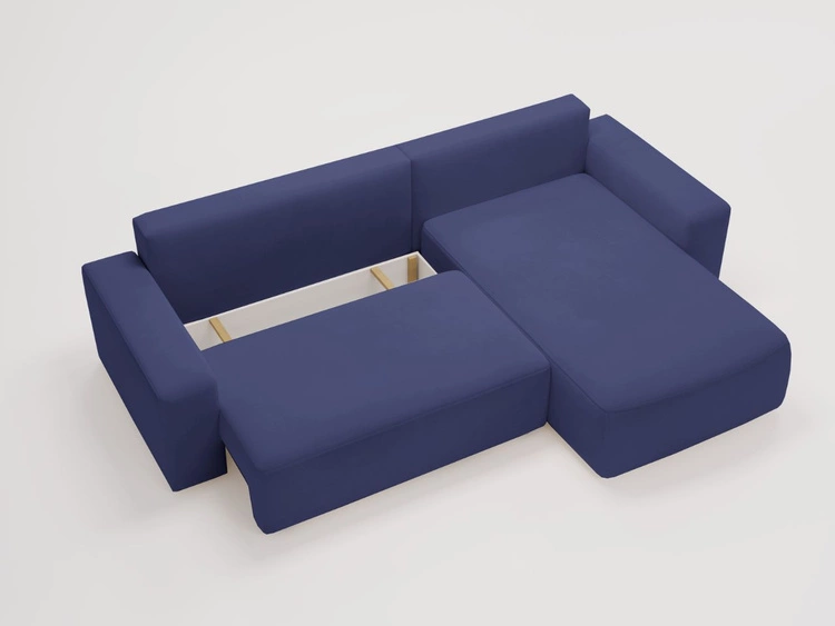 Narożnik L Prawy z funkcją spania i pojemnikiem Tazones Granatowy