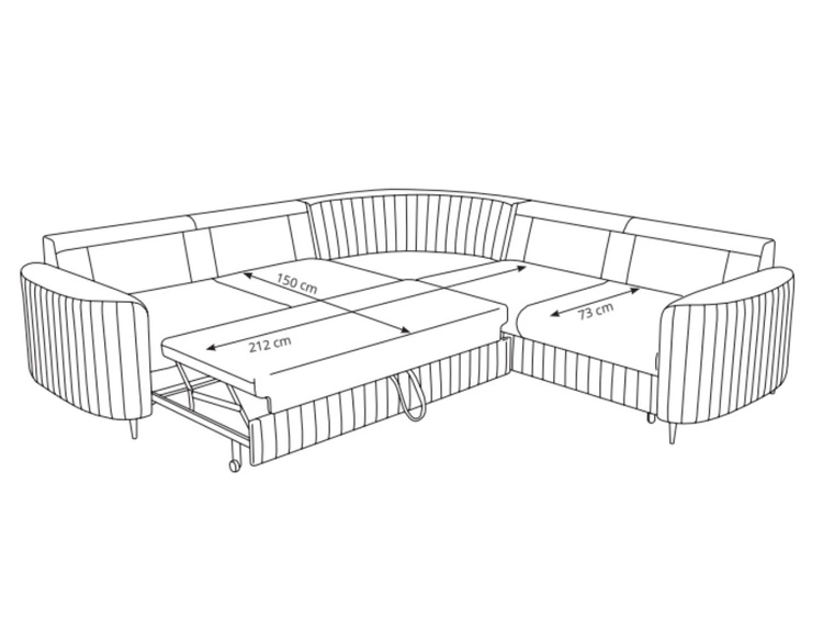 Narożnik L Prawy z funkcją spania i pojemnikiem Limon Szary