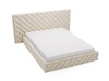 Łóżko chesterfield z szerokim zagłowiem 140x200 Madera Beżowe