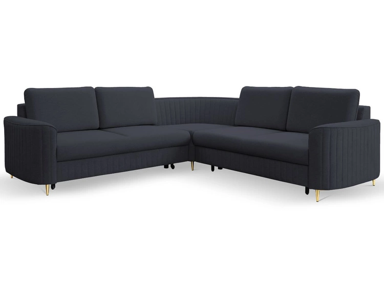 Narożnik L Lewy z funkcją spania i pojemnikiem Limon Ciemny niebieski