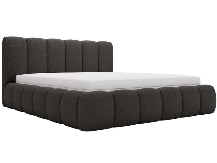 Łóżko tapicerowane z pojemnikiem i stelażem 140x200 Cloud czarne