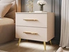 Stolik nocny z dwoma szufladami na złotych nóżkach Nuveo Kaszmir
