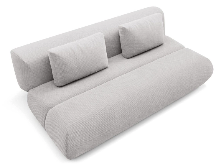 Kanapa z regulowanym oparciem, funkcją spania i pojemnikiem Figo Szara