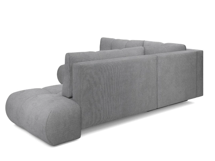 Narożnik z funkcją spania i pojemnikiem Prawy Kair Szary