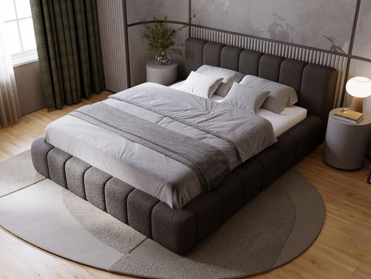 Łóżko tapicerowane z pojemnikiem i stelażem 120x200 Orio Czarny