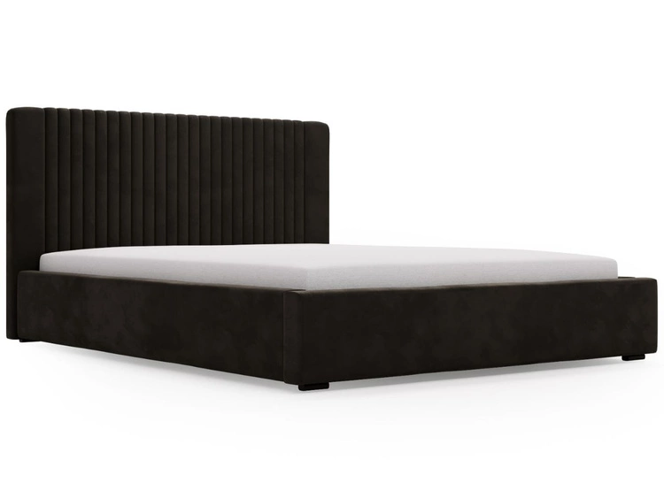 Łóżko tapicerowane z pojemnikiem i stelażem 140x200 Malmo Brązowy