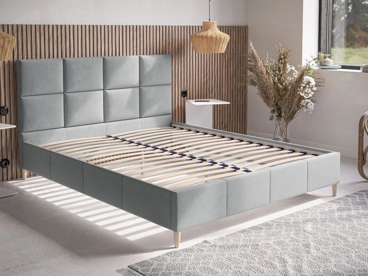 Łóżko tapicerowane ze stelażem 180x200 Luxe Beżowy
