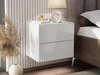 Podwieszany stolik nocny z dwoma szufladami Nuveo Lux Biały połysk