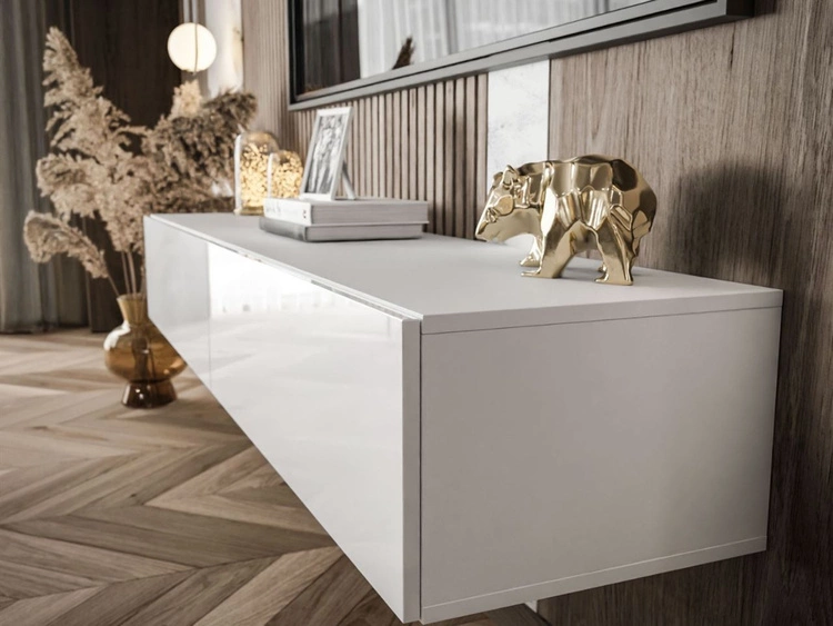 Szafka RTV dwudrzwiowa wisząca 175 cm Sorelle Biały połysk