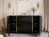 Zestaw mebli do salonu w stylu glamour Lunelie Czarny połysk