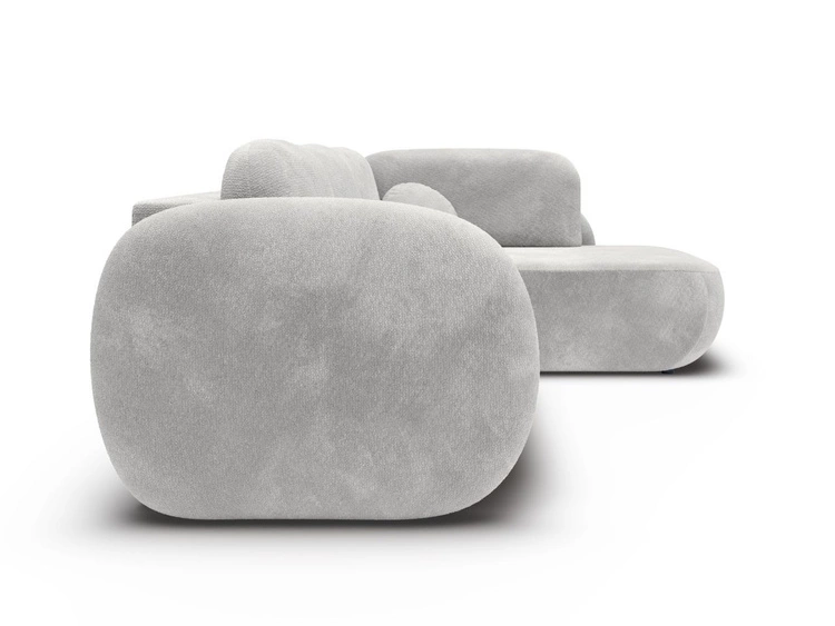 Narożnik z funkcją spania i pojemnikiem Prawy Carino Jasnoszary