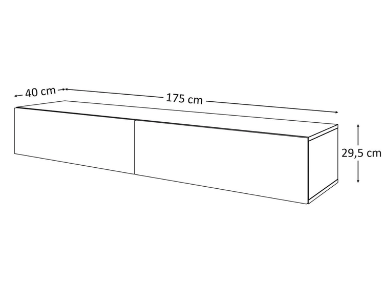 Meblościanka RTV wisząca z oświetleniem LED do salonu Sorelle Biały połysk