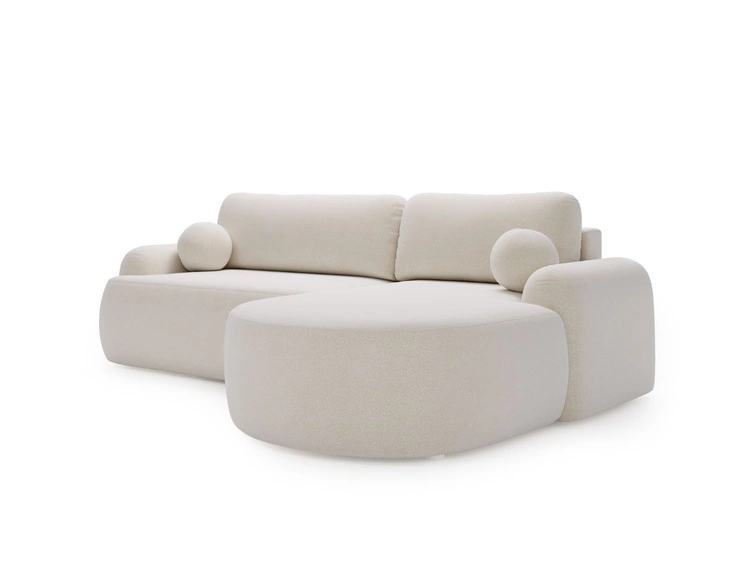 Narożnik L Prawy z funkcją spania i pojemnikiem Aurio Biały