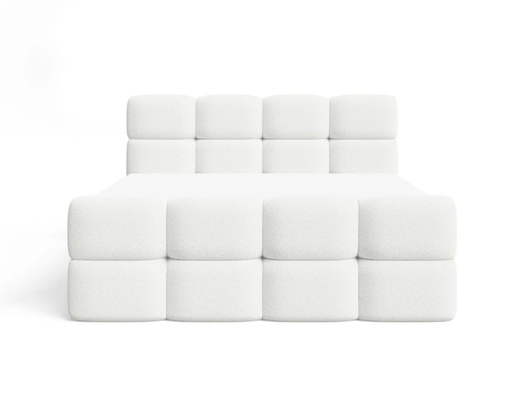 Łóżko kontynentalne z pojemnikiem na pościel 160x200 Rivon Kremowe