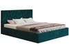 Łóżko tapicerowane z pojemnikiem i stelażem 140x200 Andri turkus