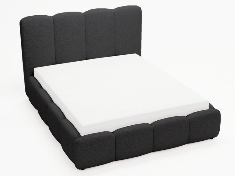 Łóżko tapicerowane z pojemnikiem i stelażem 180x200 Galli Czarne