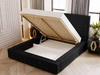 Łóżko tapicerowane z pojemnikiem i stelażem 140x200 Barbados Czarne