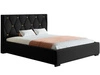 Łóżko tapicerowane z pojemnikiem i stelażem 180x200 Tasso Czarne
