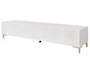 Szafka RTV dwudrzwiowa na złotych nóżkach 175 cm z oświetleniem LED Sorelle Biały połysk