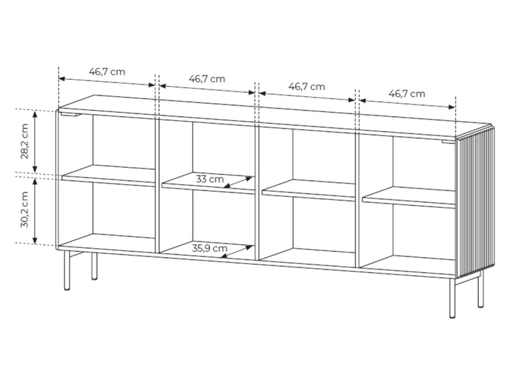 Komoda czterodrzwiowa Qualita Kaszmirowa