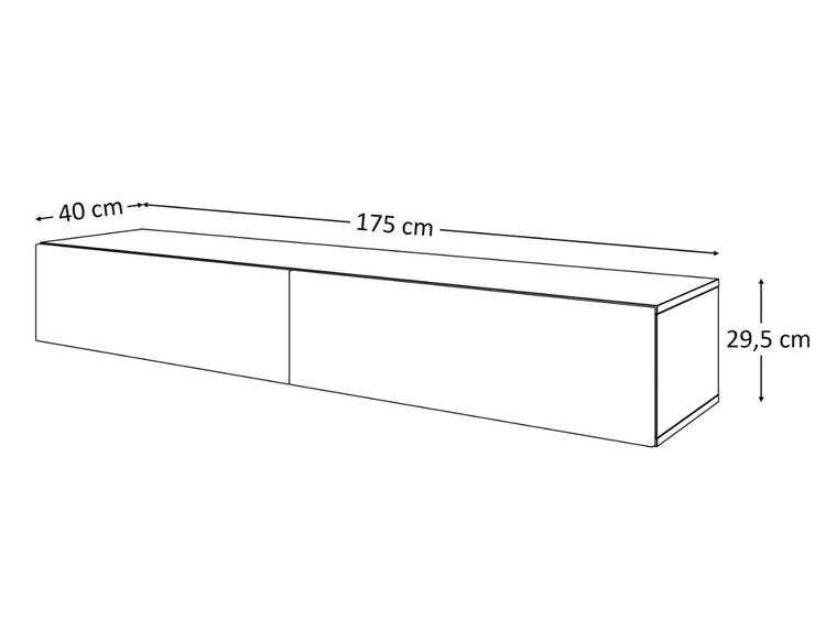 Szafka RTV dwudrzwiowa wisząca 175 cm Sorelle Biały połysk