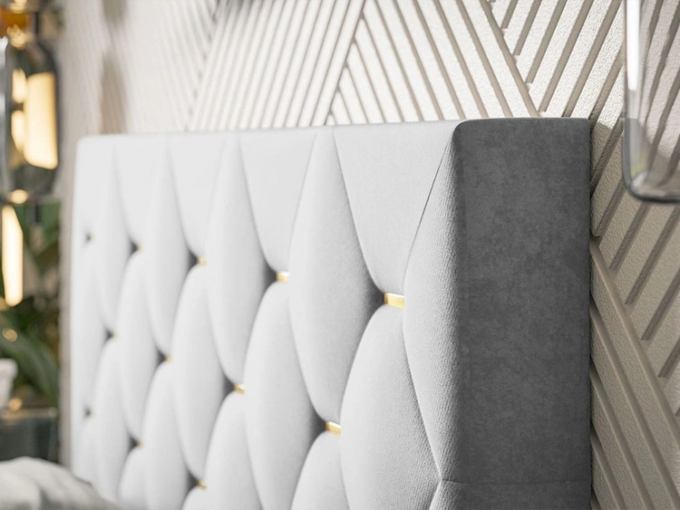 Łóżko tapicerowane z pojemnikiem i stelażem 180x200 Salento beżowe