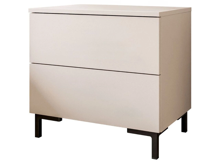 Stolik nocny z dwoma szufladami na czarnych nóżkach Nuveo Kaszmir