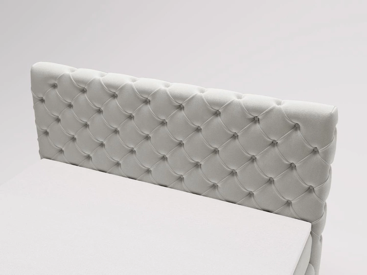 Łóżko kontynentalne z pojemnikiem na pościel 180x200 cm Canolo Jasnoszare