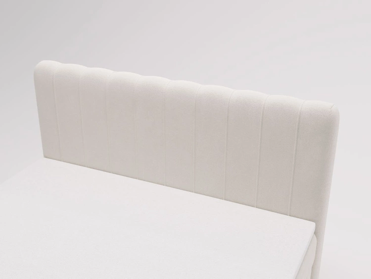 Łóżko kontynentalne z pojemnikiem na pościel 160x200 Osteno Kremowe