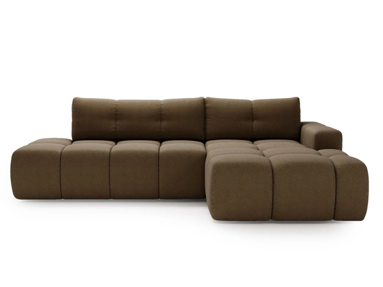 Narożnik L Prawy z funkcją spania i pojemnikiem Montero Brązowy