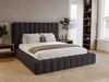 Łóżko tapicerowane z pojemnikiem i stelażem 180x200 cm Rotto Czarne