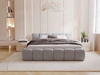 Łóżko tapicerowane z pojemnikiem i stelażem 140x200 Cloud Low szare