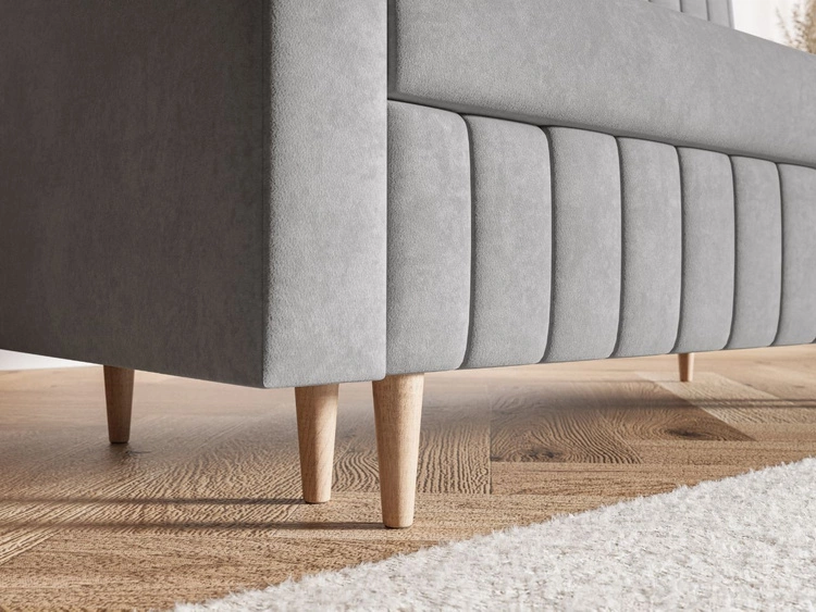 Kanapa z funkcją spania i pojemnikiem na pościel Castelo Ciemnoszara