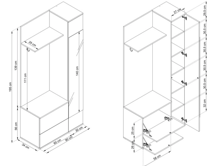 Garderoba Greenland Dąb sonoma