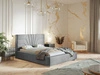 Łóżko tapicerowane z pojemnikiem i stelażem 160x200 Tesis Jasnoszare