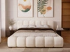 Łóżko tapicerowane z pojemnikiem na pościel 180x200 Doria Kremowe
