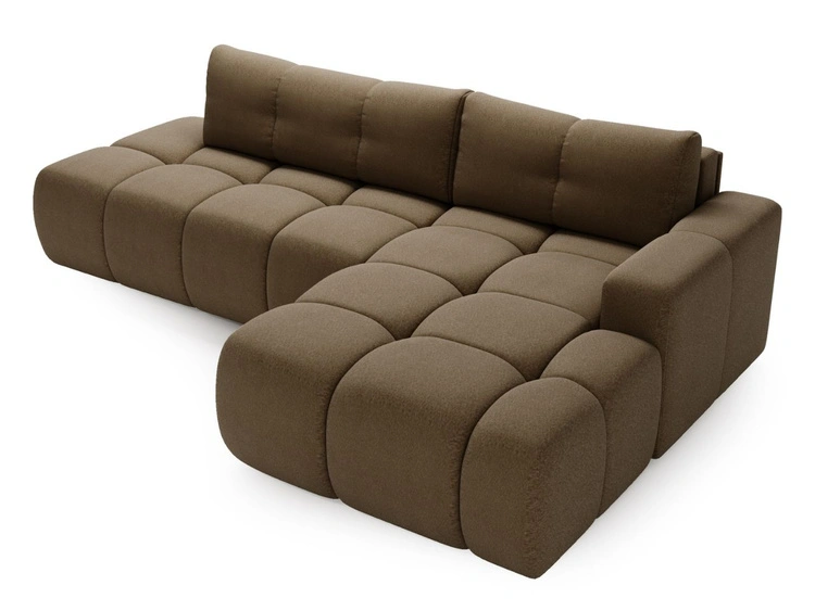 Narożnik L Prawy z funkcją spania i pojemnikiem Montero Brązowy