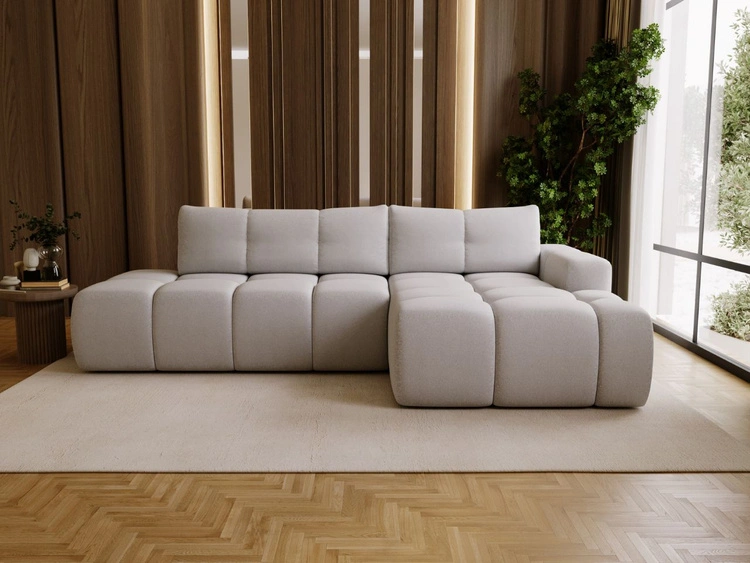 Narożnik L Prawy z funkcją spania i pojemnikiem Montero Szary