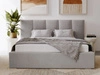 Łóżko tapicerowane z pojemnikiem i stelażem 120x200 cm Lizbona Jasnoszare