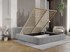 Łóżko tapicerowane z pojemnikiem i stelażem 180x200 Lipari Szary