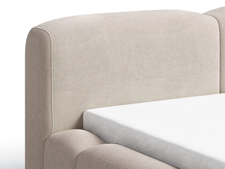 Łóżko tapicerowane z pojemnikiem i stelażem 120x200 Aubi Beżowe