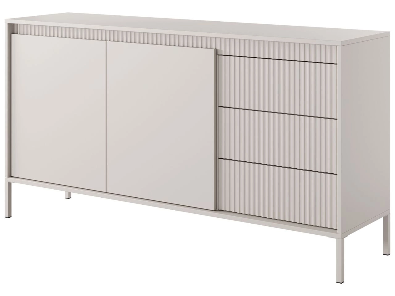 Komoda z drzwiami i szufladami 153 cm Sorano Beżowa