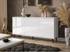 Trzydrzwiowa komoda 154 cm w stylu glamour na czarnych nogach Vivance biały połysk