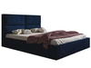 Łóżko tapicerowane z pojemnikiem i stelażem 140x200 Marad granatowe