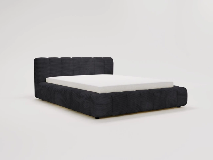 Łóżko tapicerowane z pojemnikiem na pościel 120x200 Ibiza Czarne